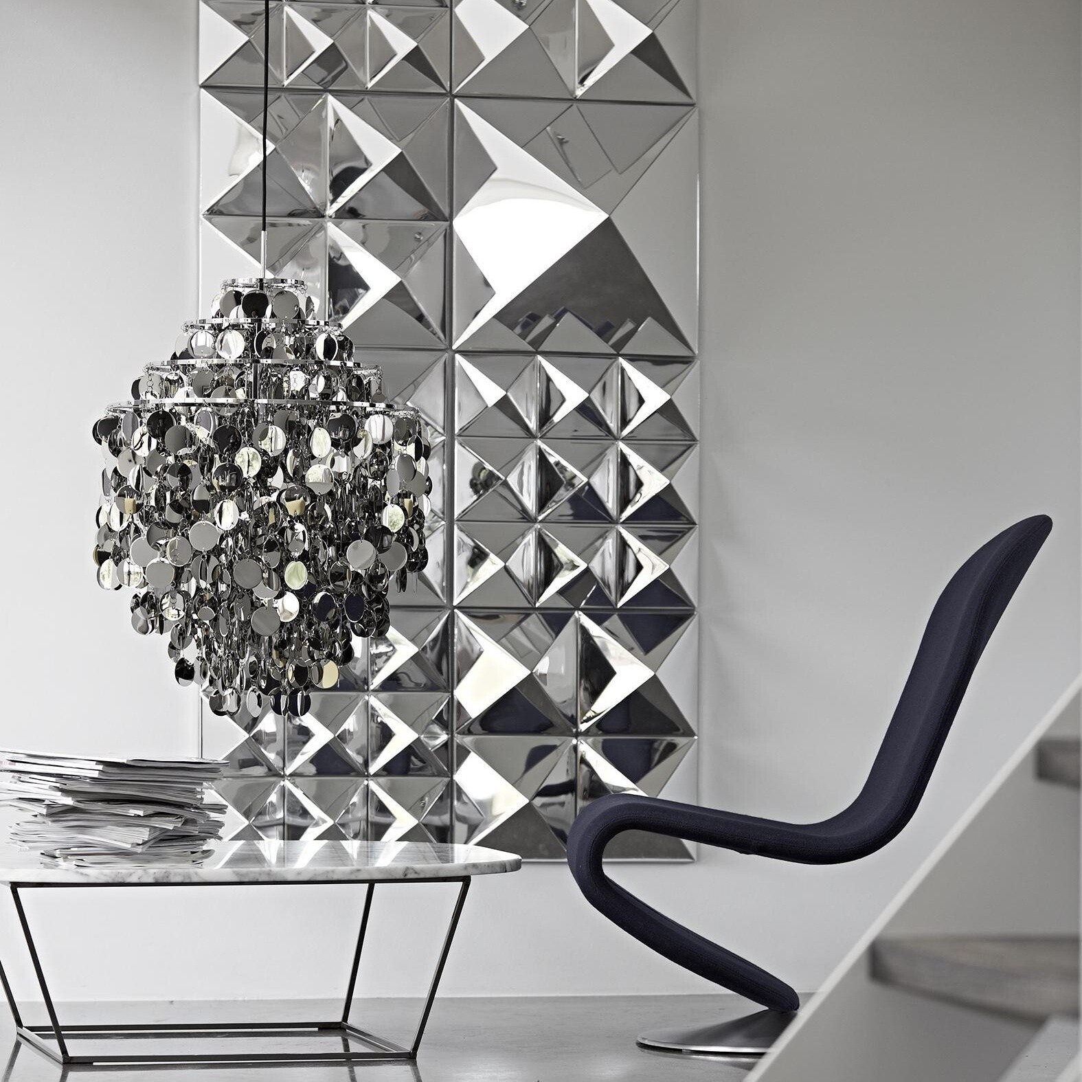 Mirror Sculpture Pyramid / Wall Decoration