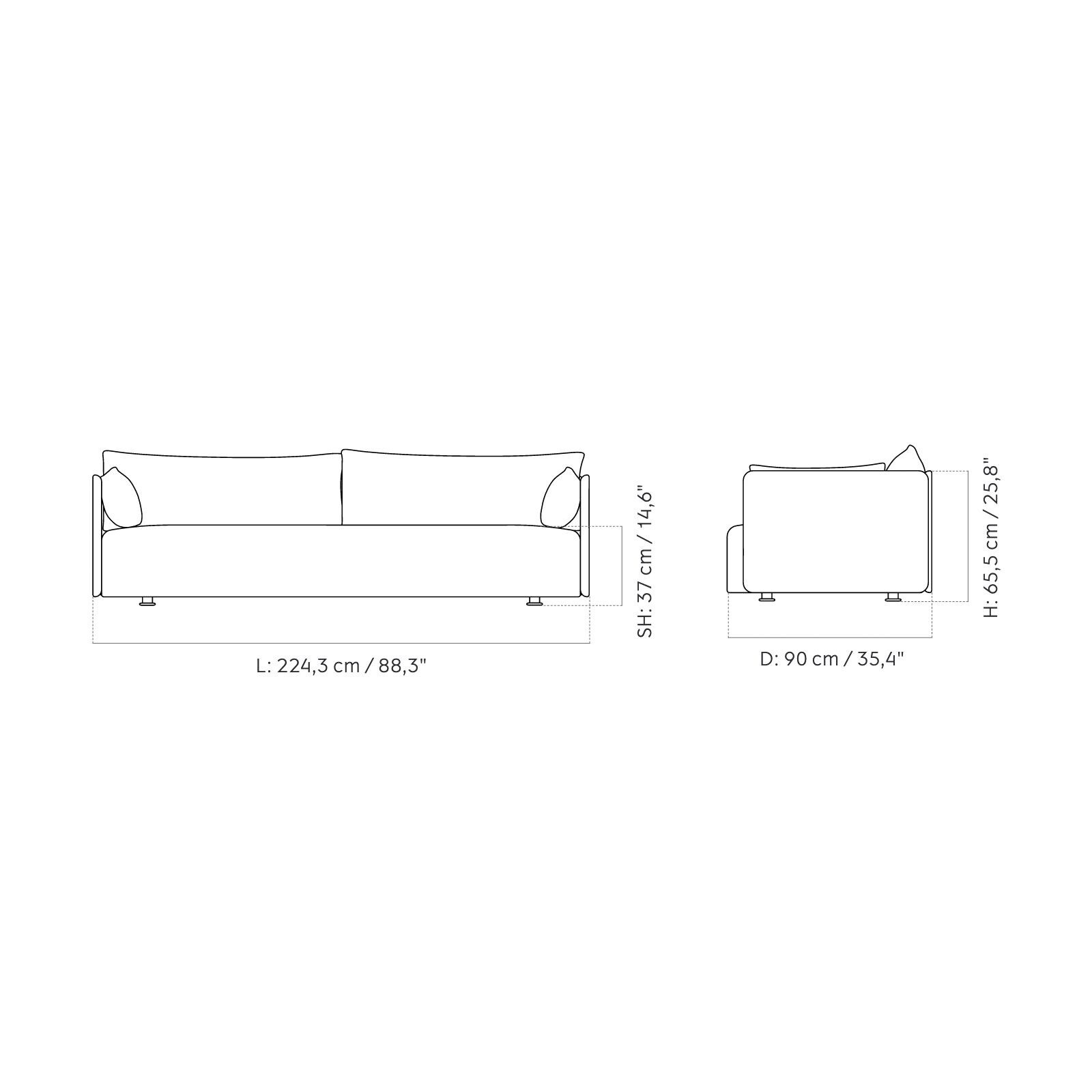 Offset 3-Seater Sofa