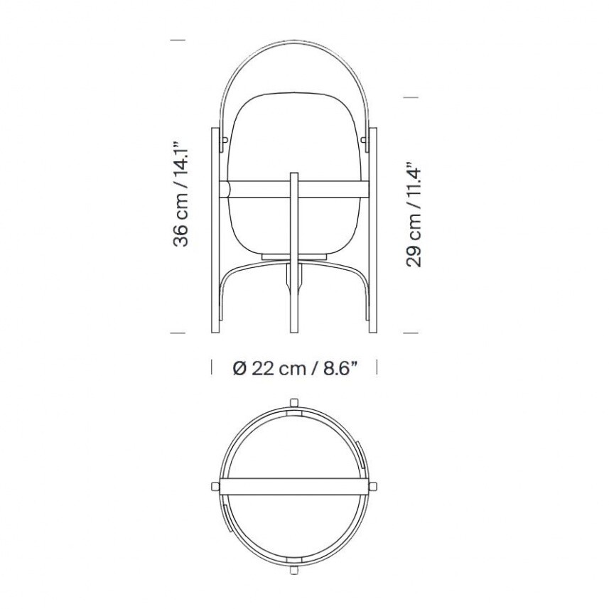 Cestita Batería LED Lamp with Battery Glass