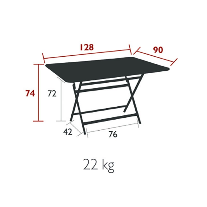 Caractère Garden Table Folding 190x90cm
