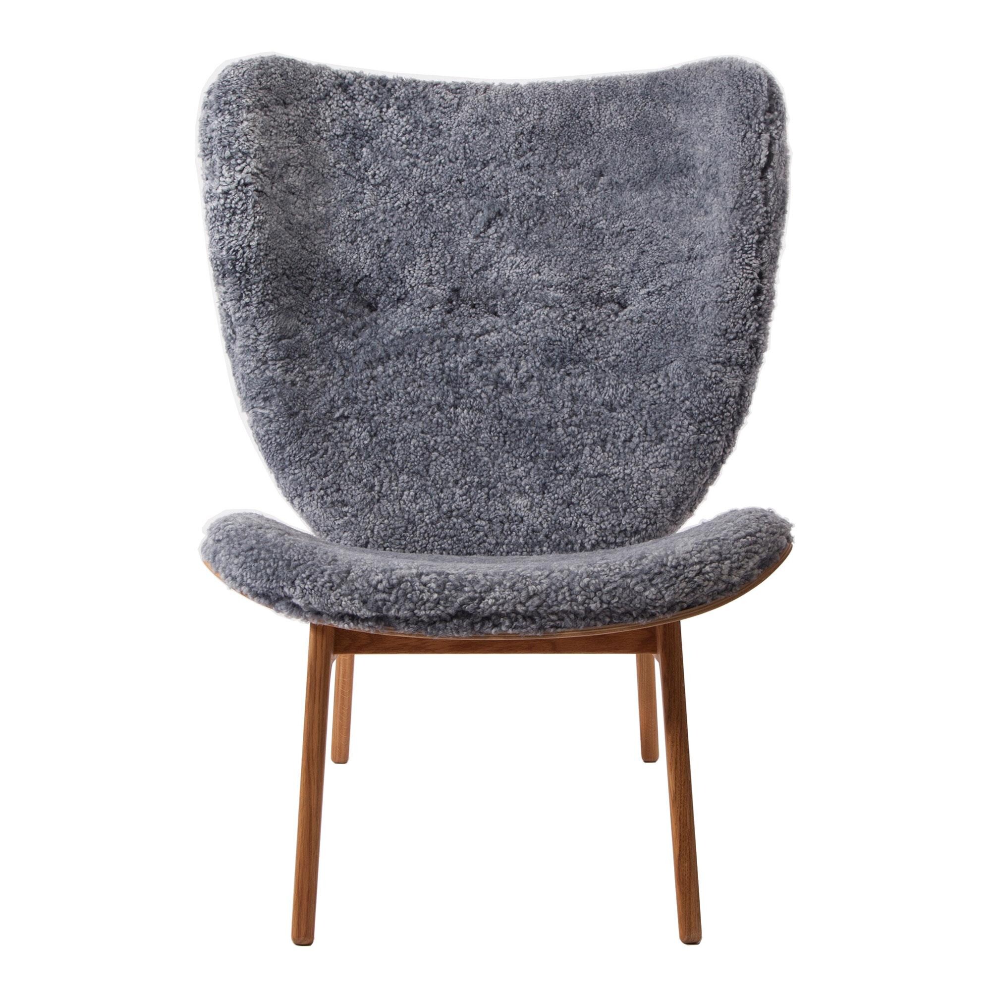 Elephant Lounge Chair Sheepskin Smoked Oak Base