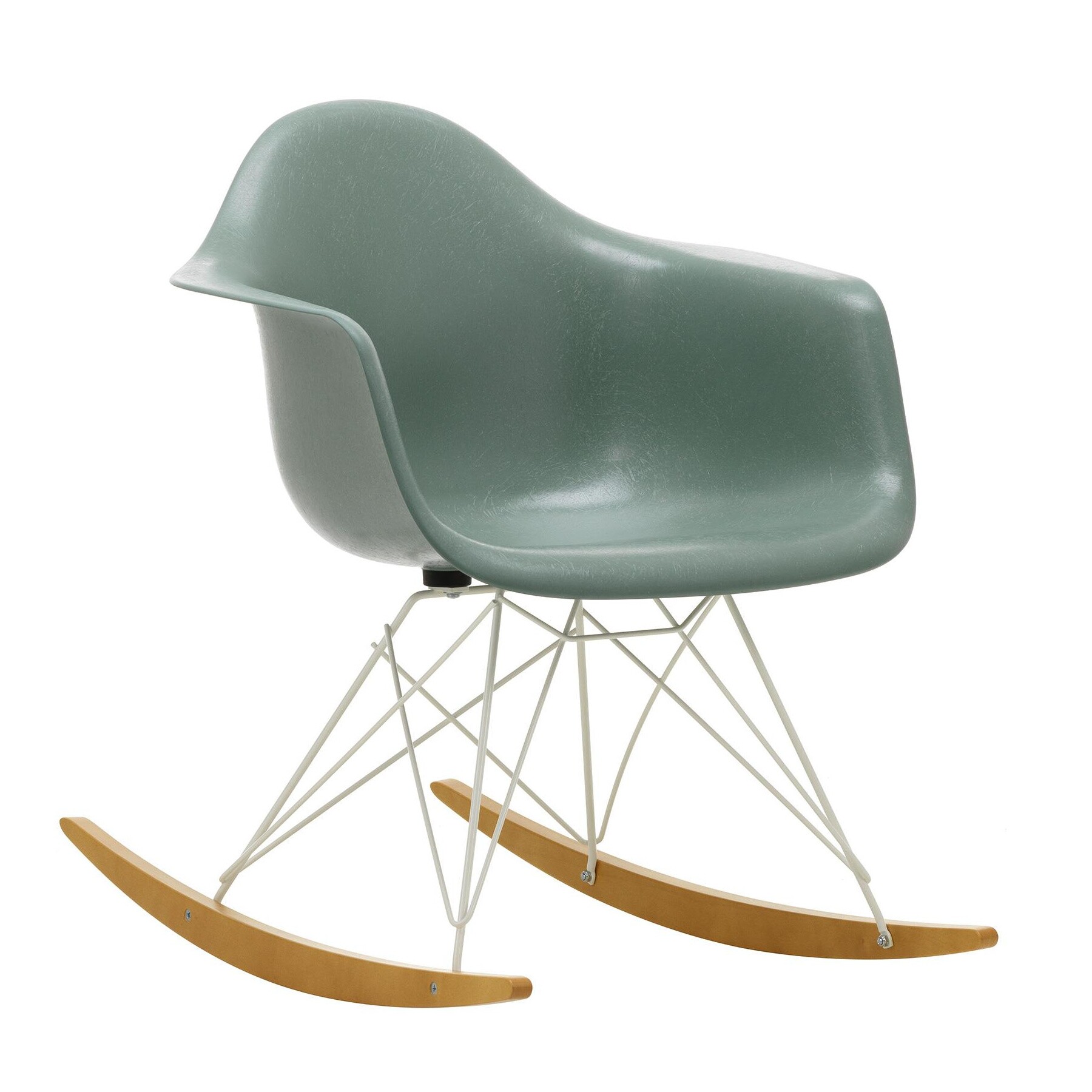 Eames Fiberglass Armchair RAR Rocking Chair White Base