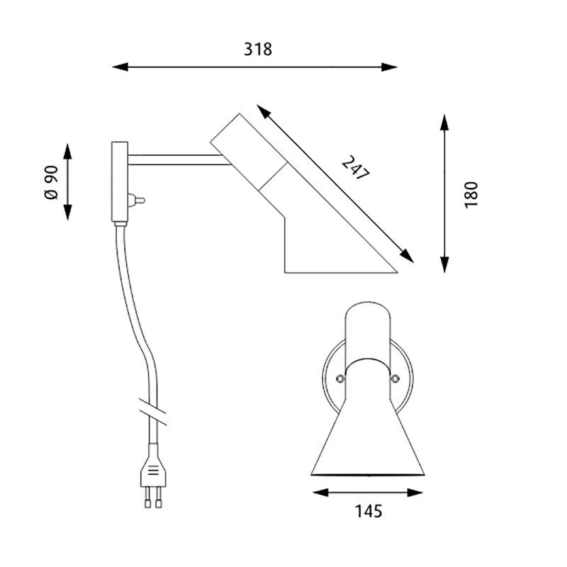 AJ Wall Lamp Stainless Steel