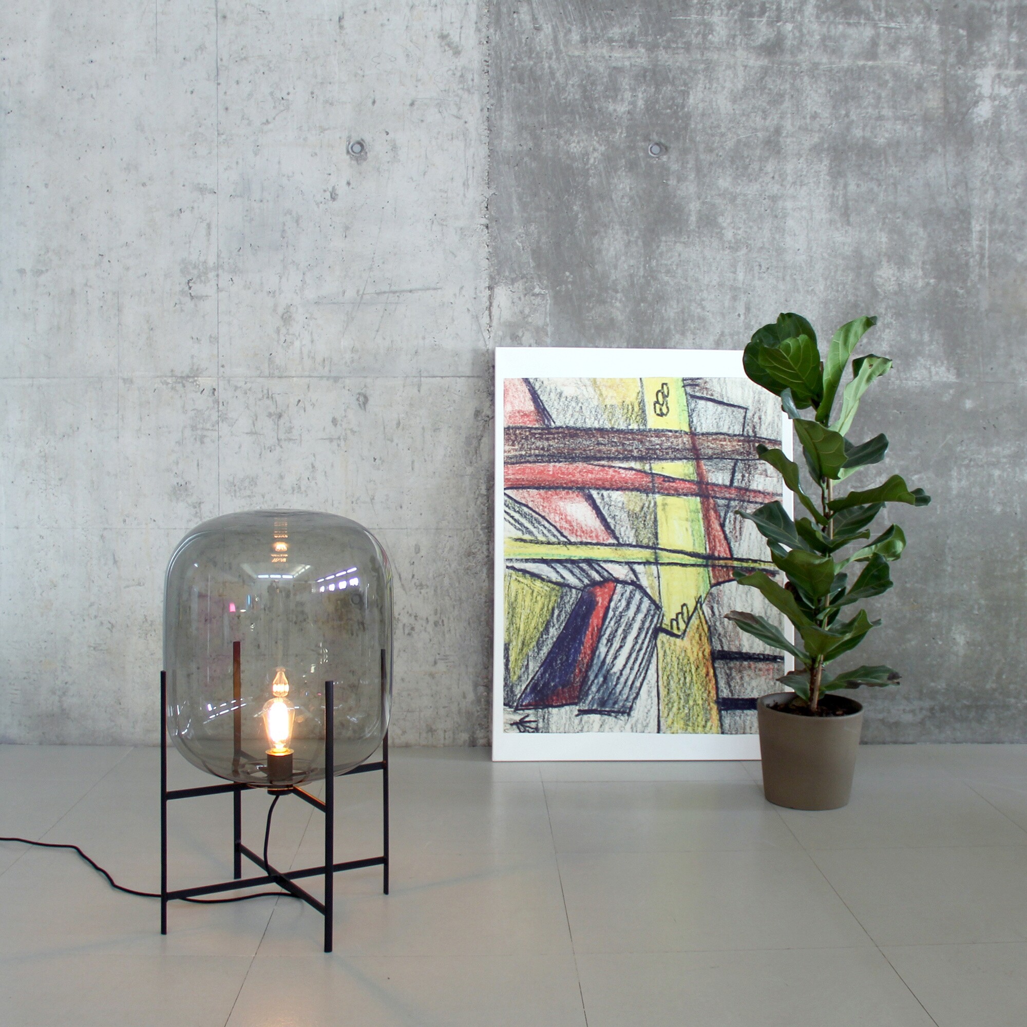 Oda Medium Floor Lamp Frame Black