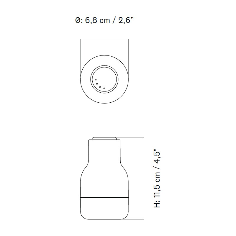 Bottle Grinder Small Set of 2 With Beech Lid