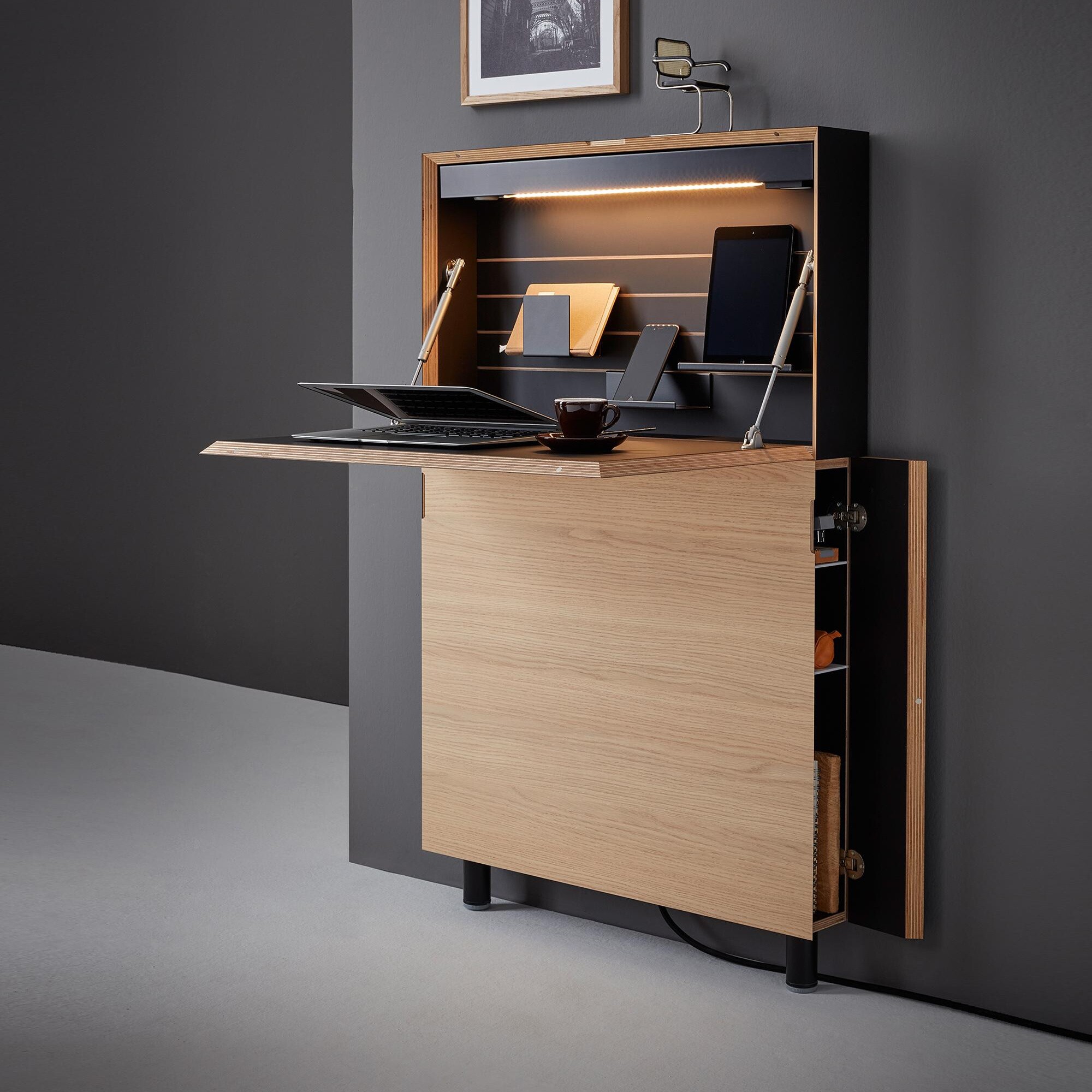 Flatmate Wall Secretary with Birch Edge