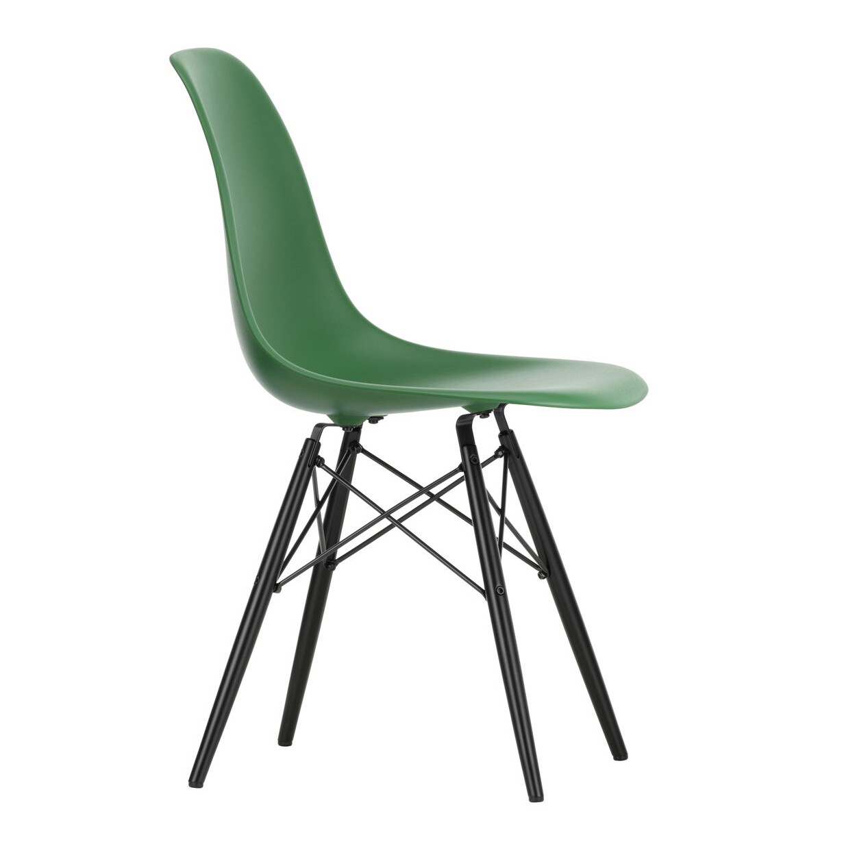 Eames Plastic Side Chair DSW RE Black Maple Base