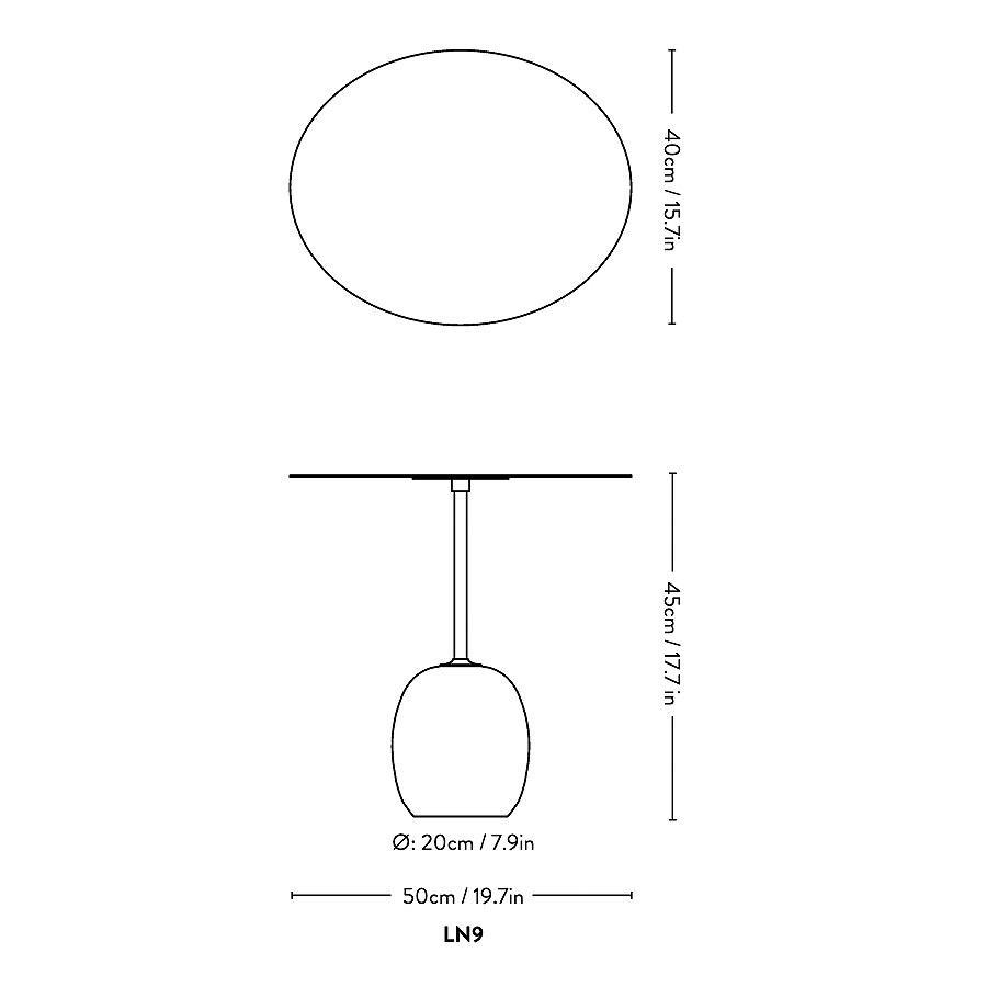 Lato LN9 Side Table Top Wood Oval
