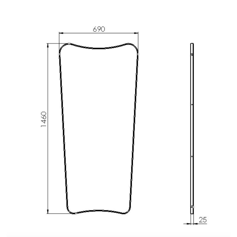 Gio Ponti F.A.33 Rectangular Wall Mirror