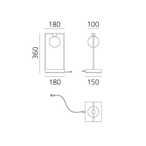 Curiosity 36 Sphere LED Table Lamp with Battery