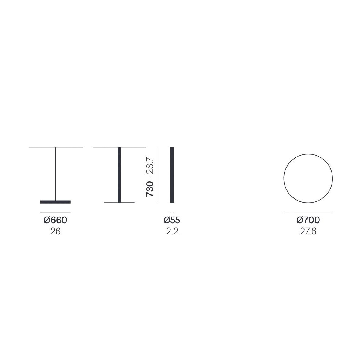 Elliot 5470 Garden Table Ø 70cm