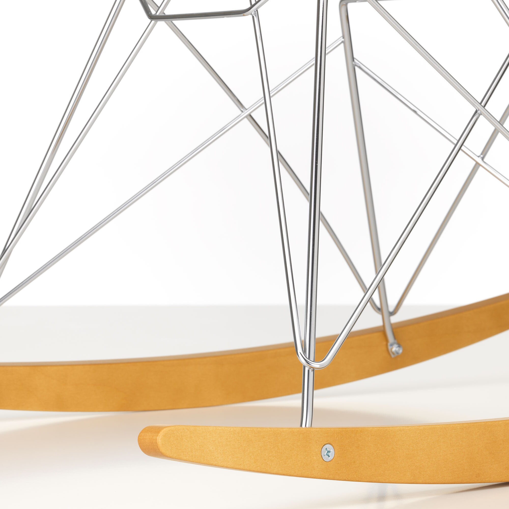 Eames Plastic Armchair RAR RE Rocking Chair Chromed