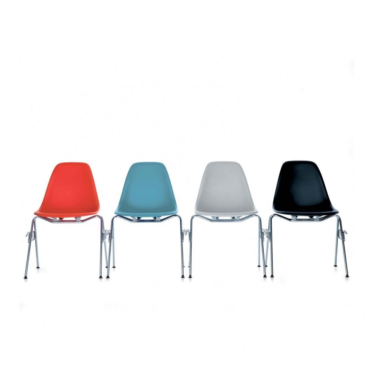 Eames Plastic Side Chair DSS RE Chromed Base