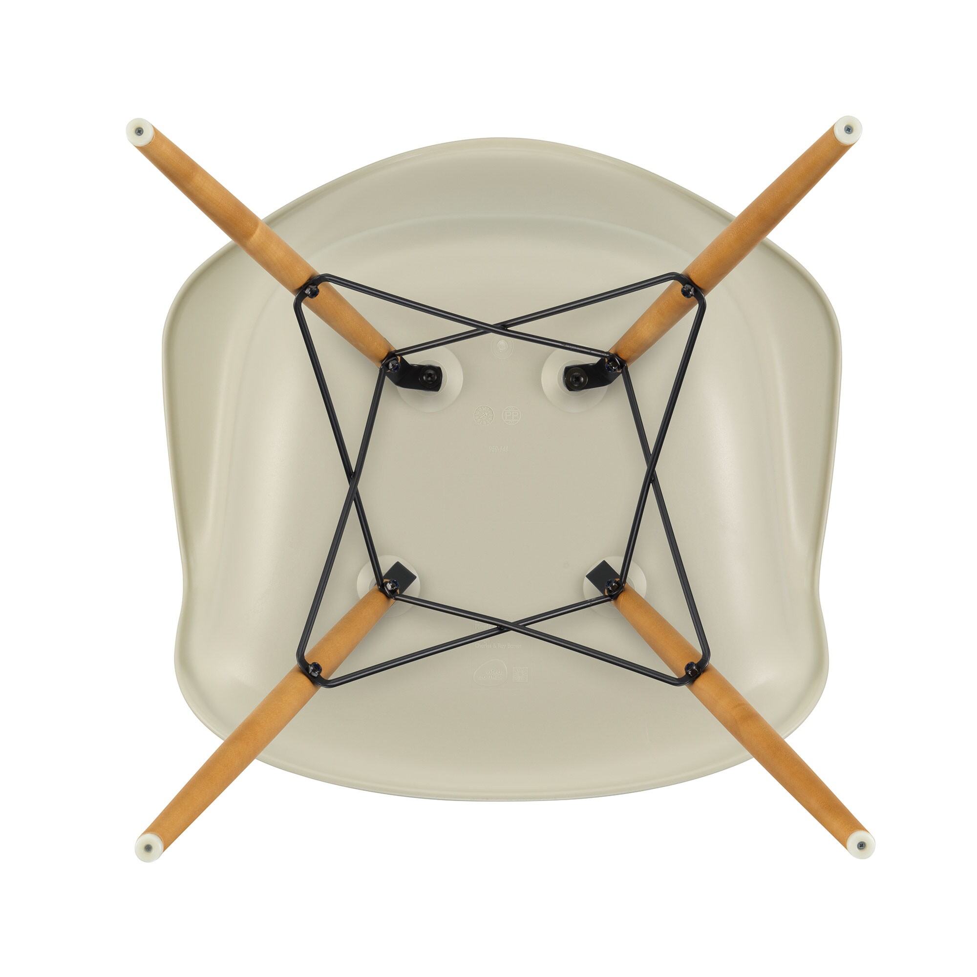 Eames Plastic Armchair DAW RE Golden Maple Base