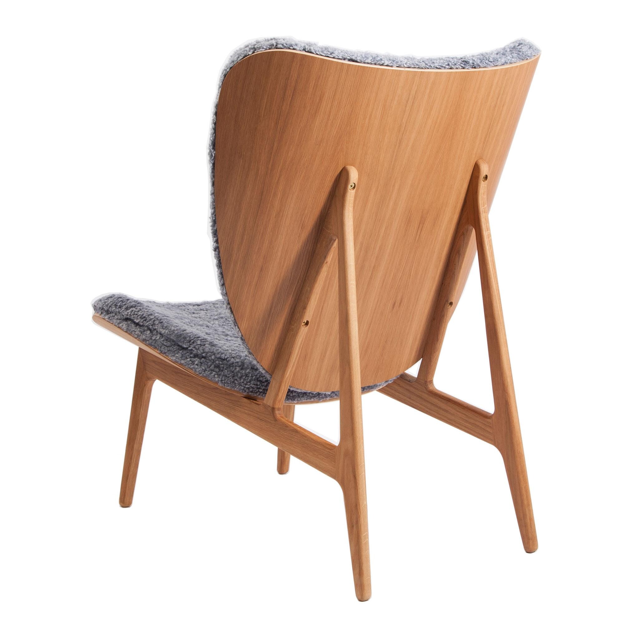Elephant Lounge Chair Sheepskin Smoked Oak Base