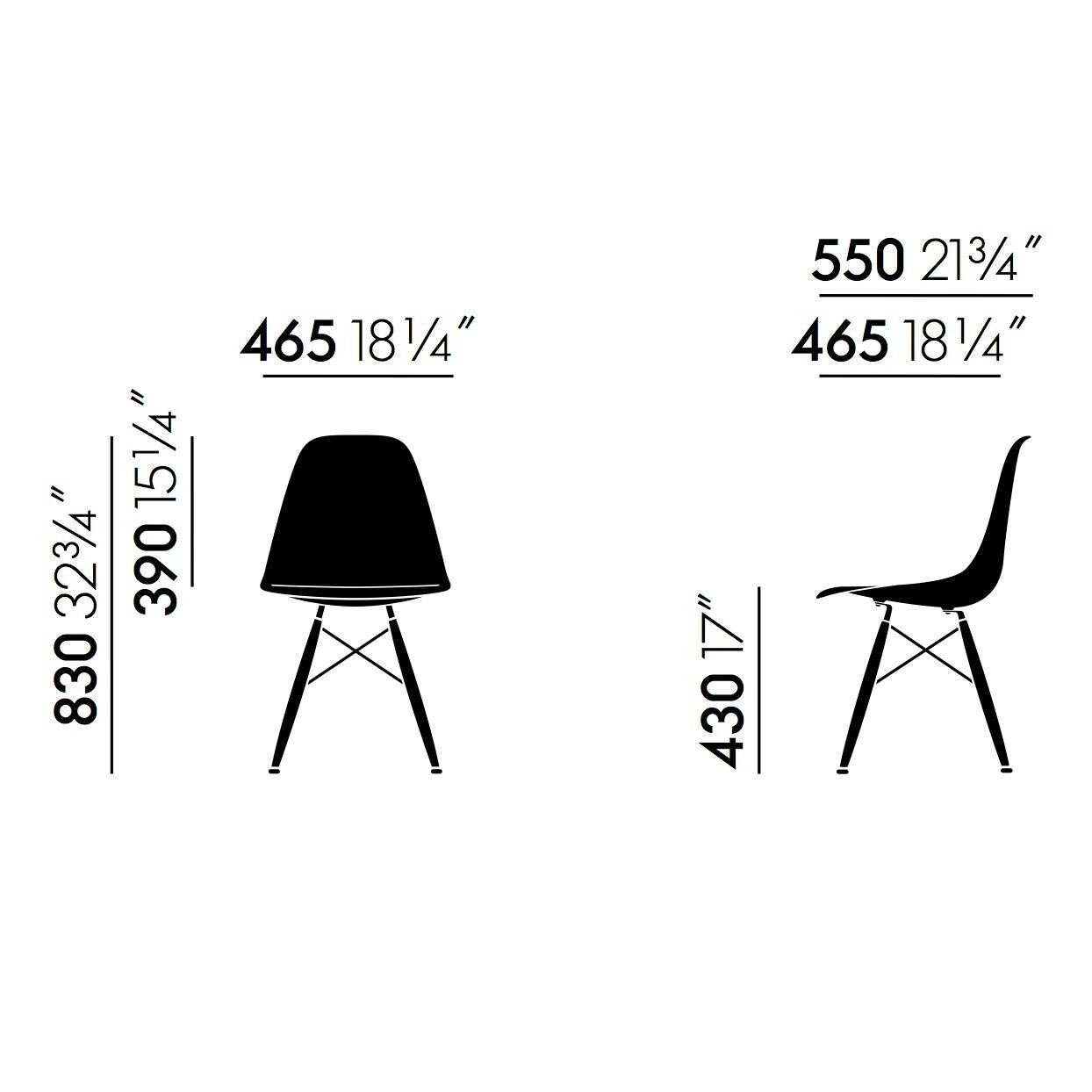 Eames Plastic Side Chair DSW RE Black Maple Base