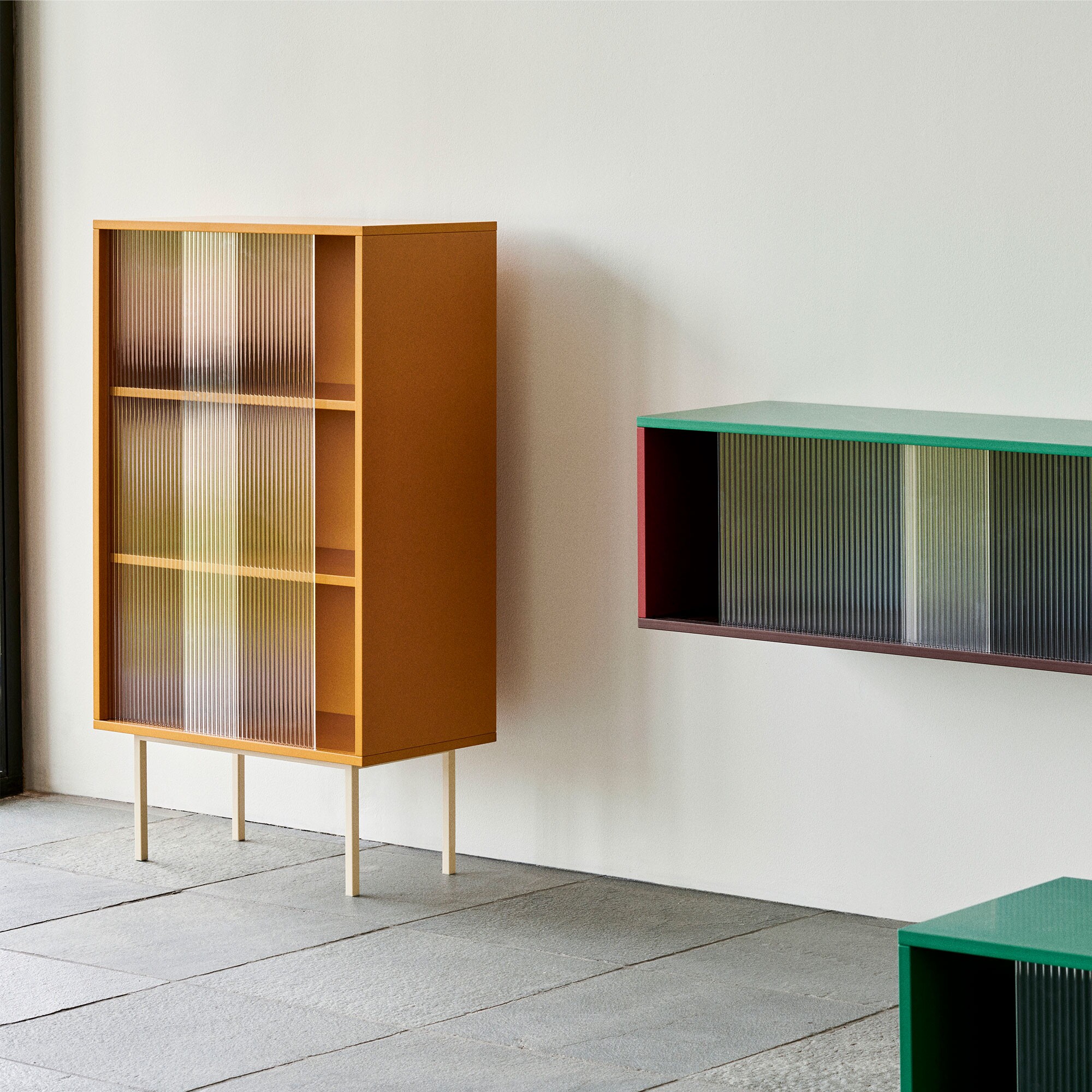 Colour Cabinet with Glass Doors