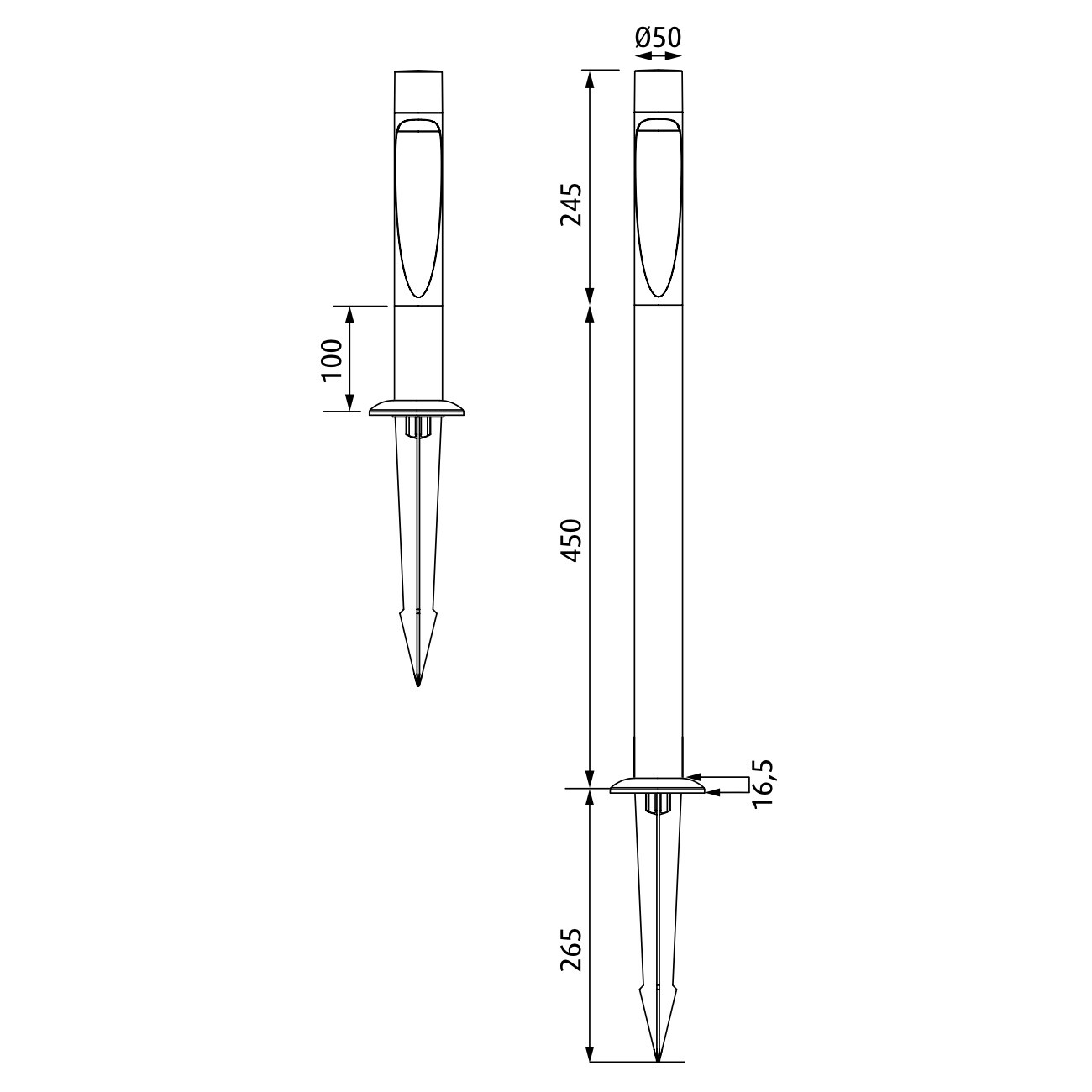 Flindt LED Bollard Lamp with Anchor