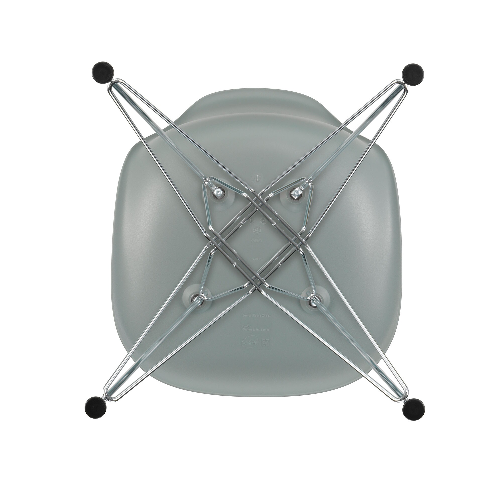 Eames Plastic Side Chair DSR RE Chromed Base