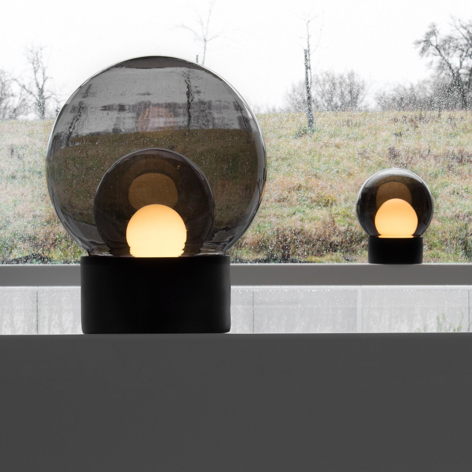 Boule Small Table Lamp Pedestal Black