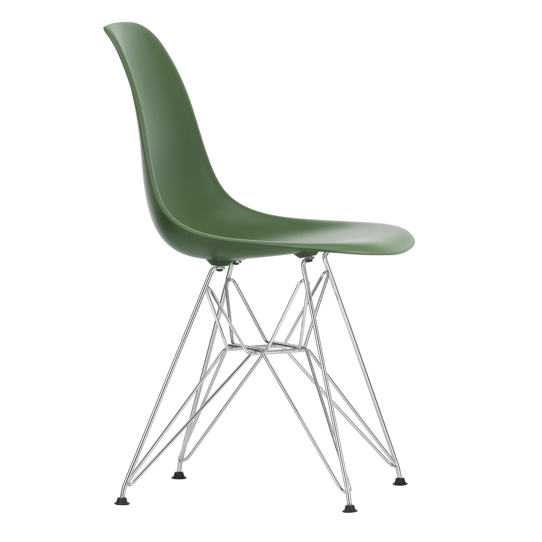 Eames Plastic Side Chair DSR RE Chromed Base