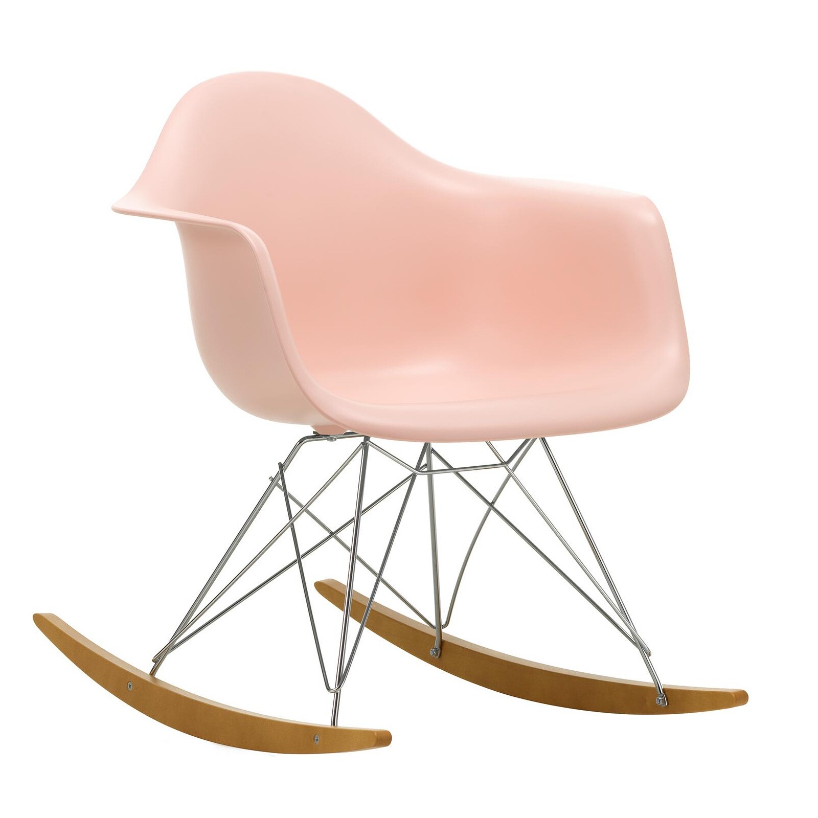 Eames Plastic Armchair RAR RE Rocking Chair Chromed