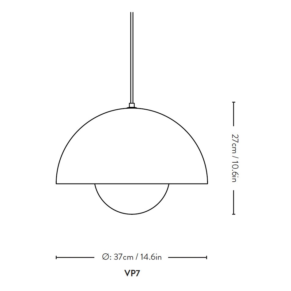 Flowerpot VP7 Suspension Lamp with Pattern