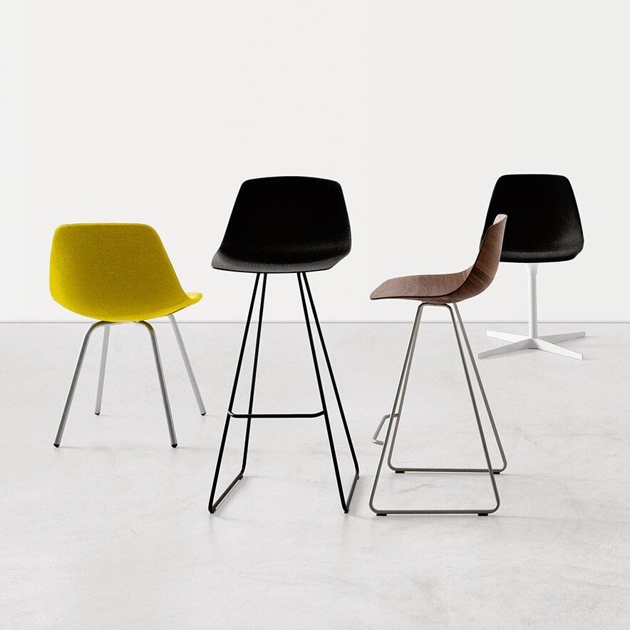 Miunn Bar Stool Skid Frame White H75