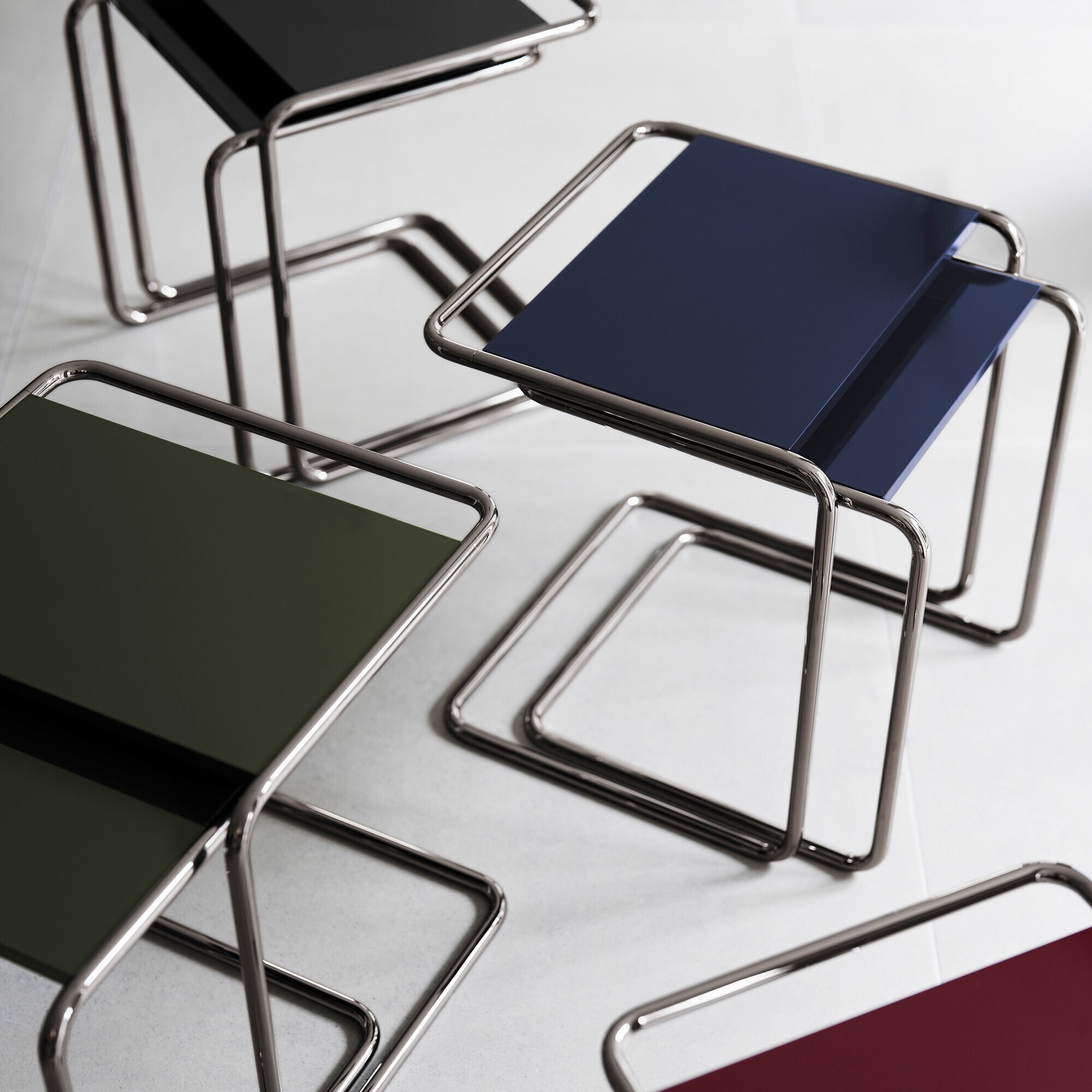 JS. THONET a personal Interpretation by Jil Sander B 97 Serious Side Table Set of 2