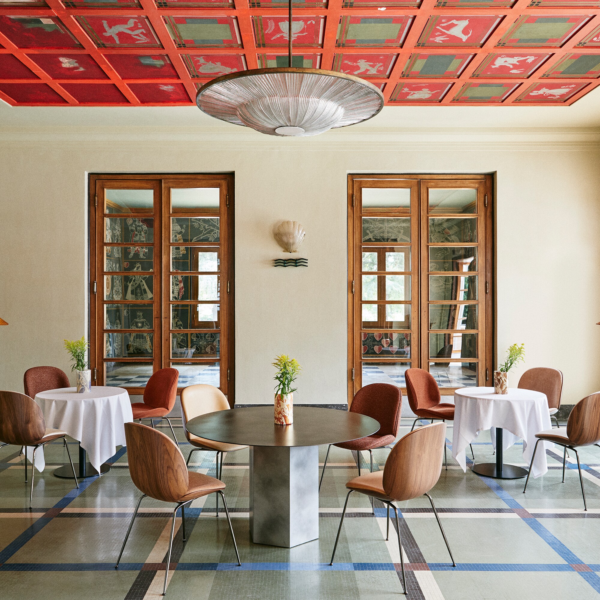 Beetle 3D Veneer Dining Chair Upholstered