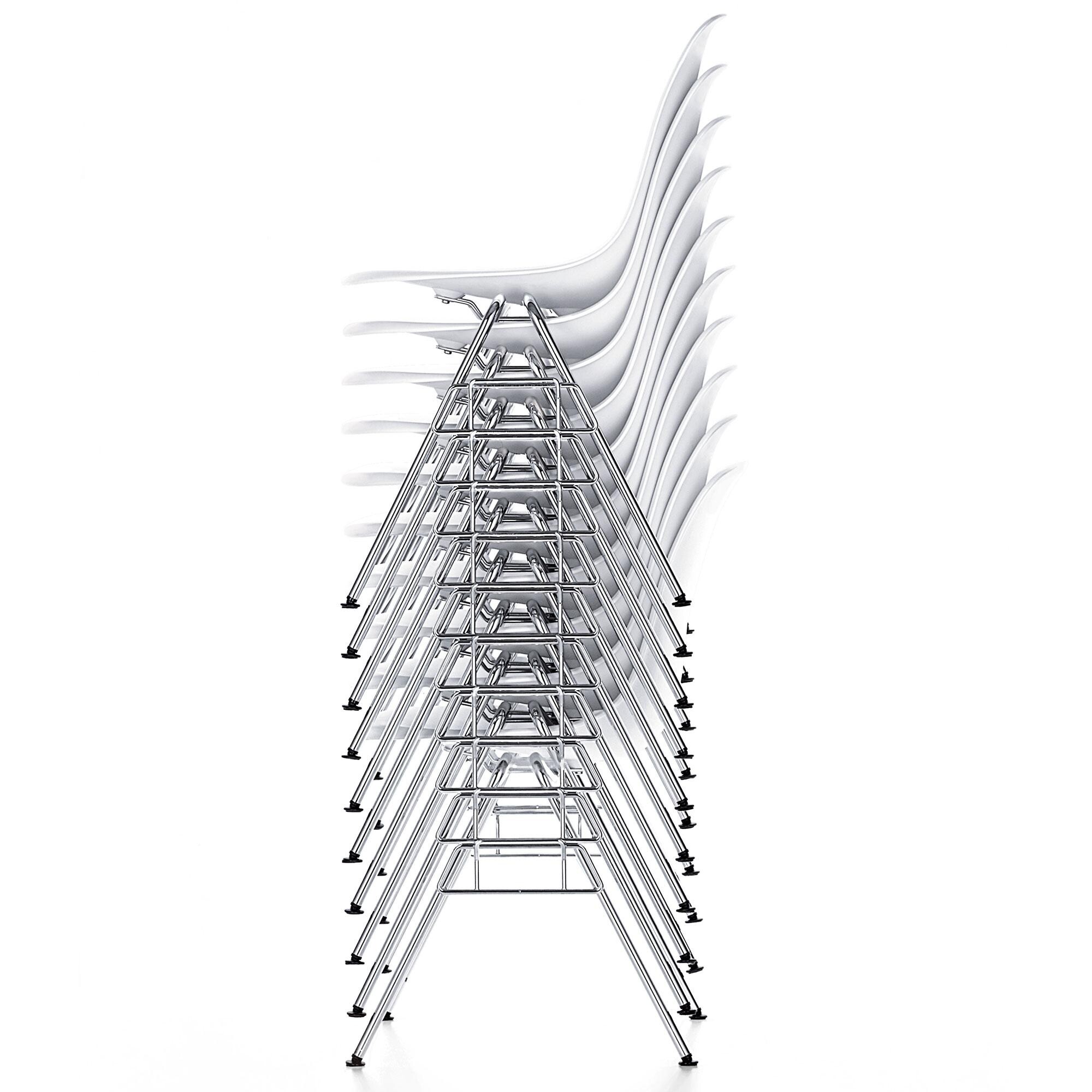 Eames Plastic Side Chair DSS RE Chromed Base