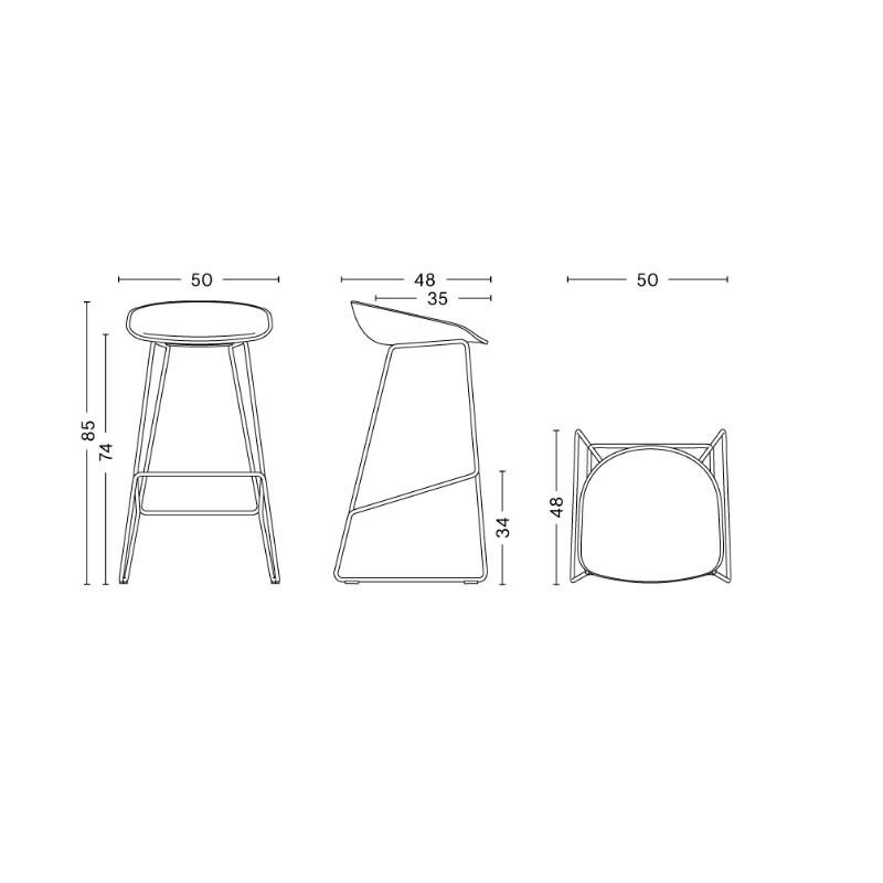 About a Stool AAS 38 2.0 Bar Stool High Black Base
