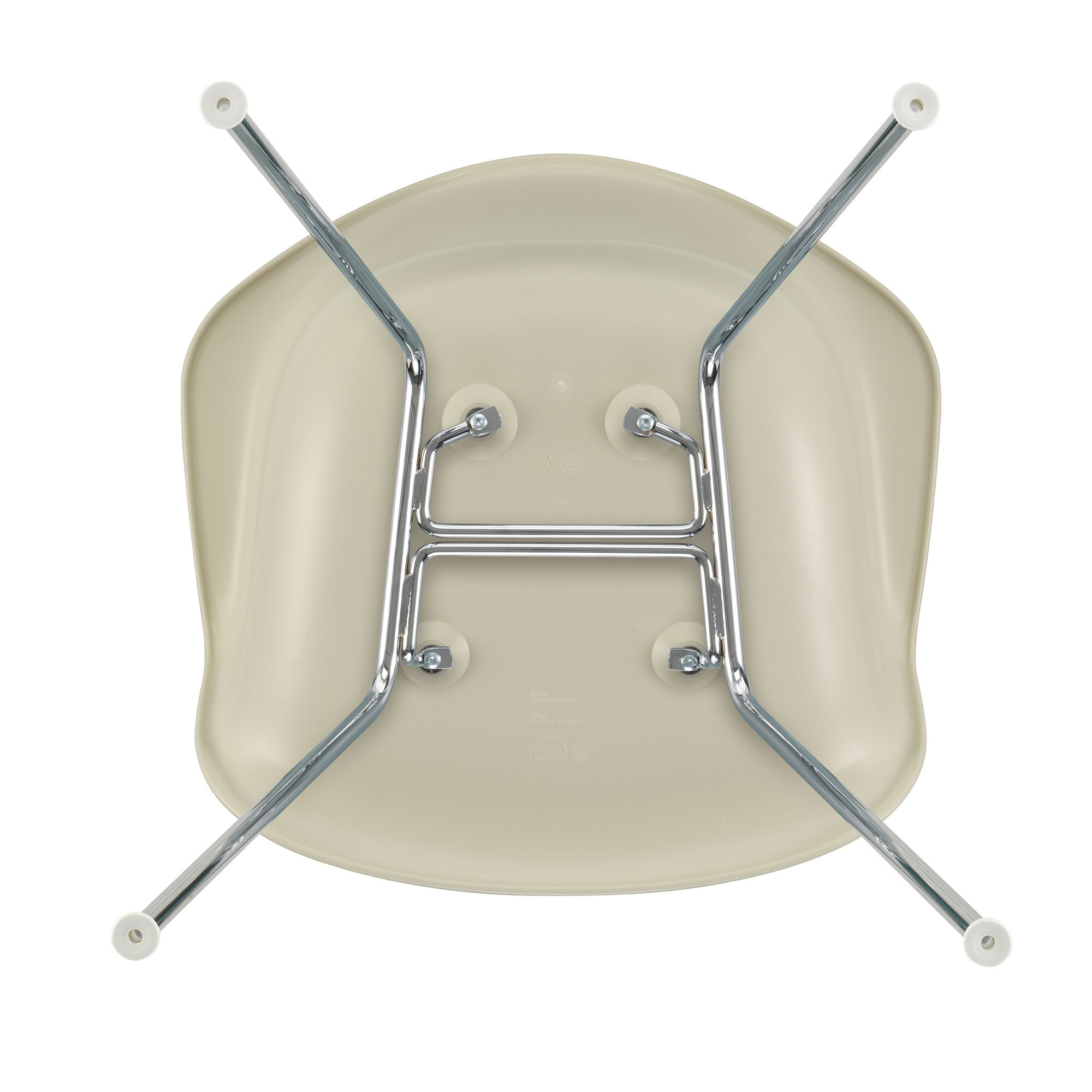 Eames Plastic Armchair DAX RE Chromed Base