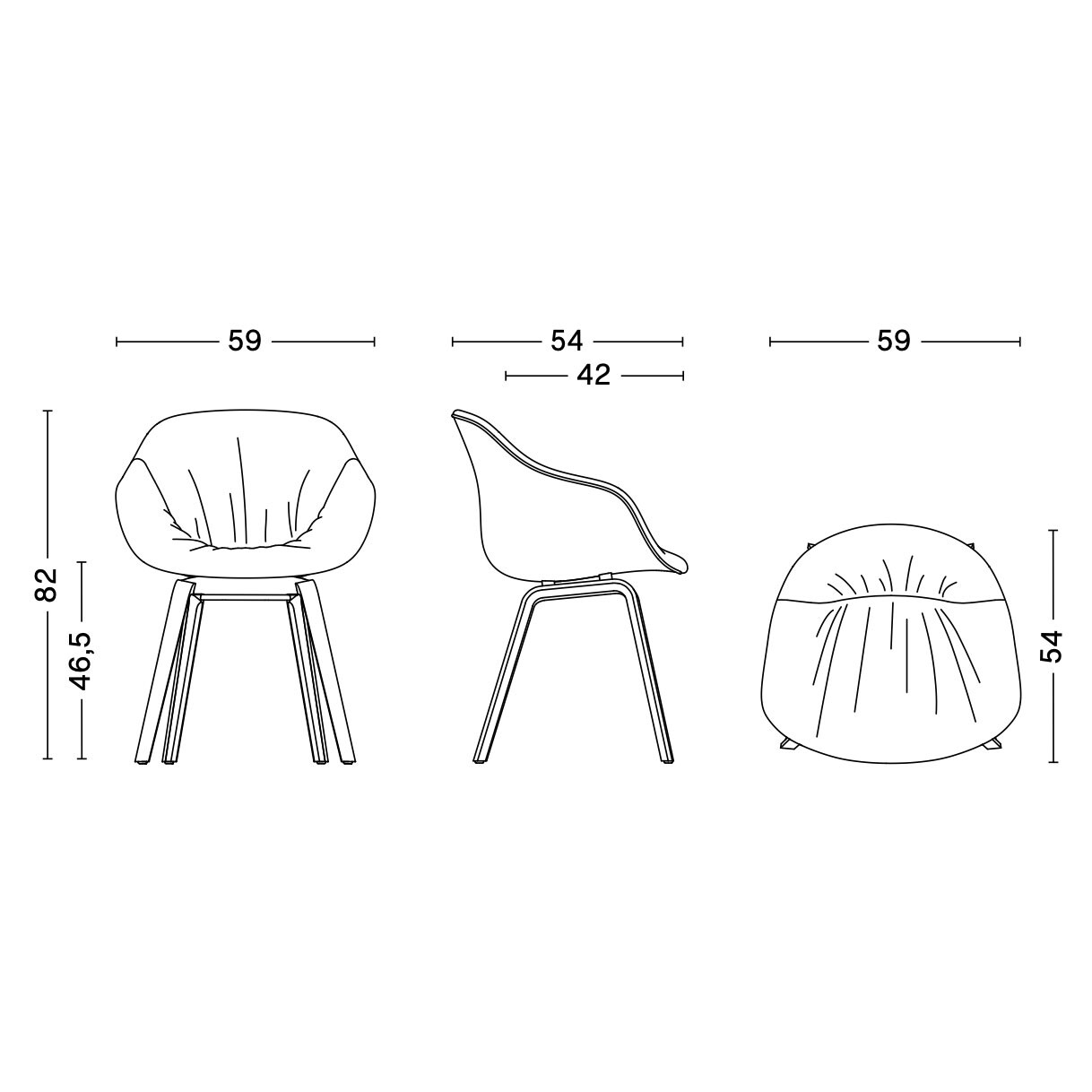 About a Chair AAC 223 Soft Armchair Lacquered Oak