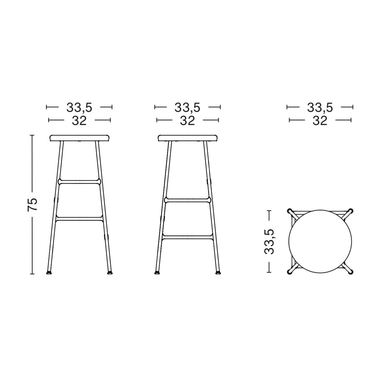 Cornet Bar Stool 75cm