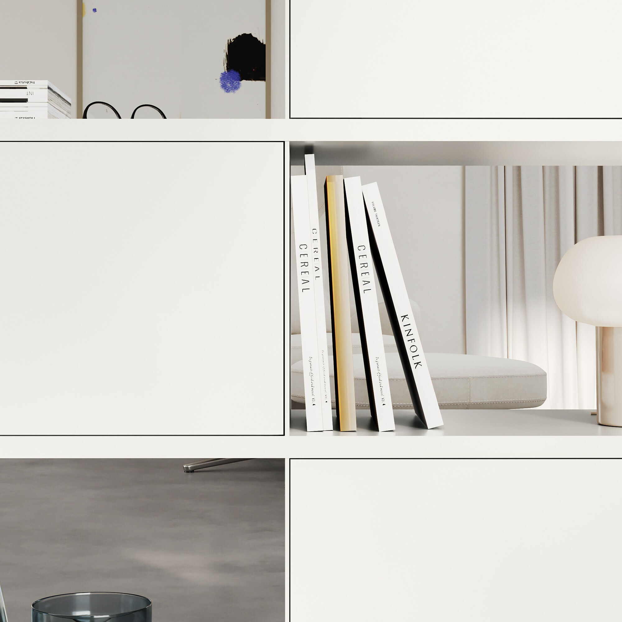Flow Q Sideboard/Free-Standing Shelf with 3 Flap Doors 160x124x40cm