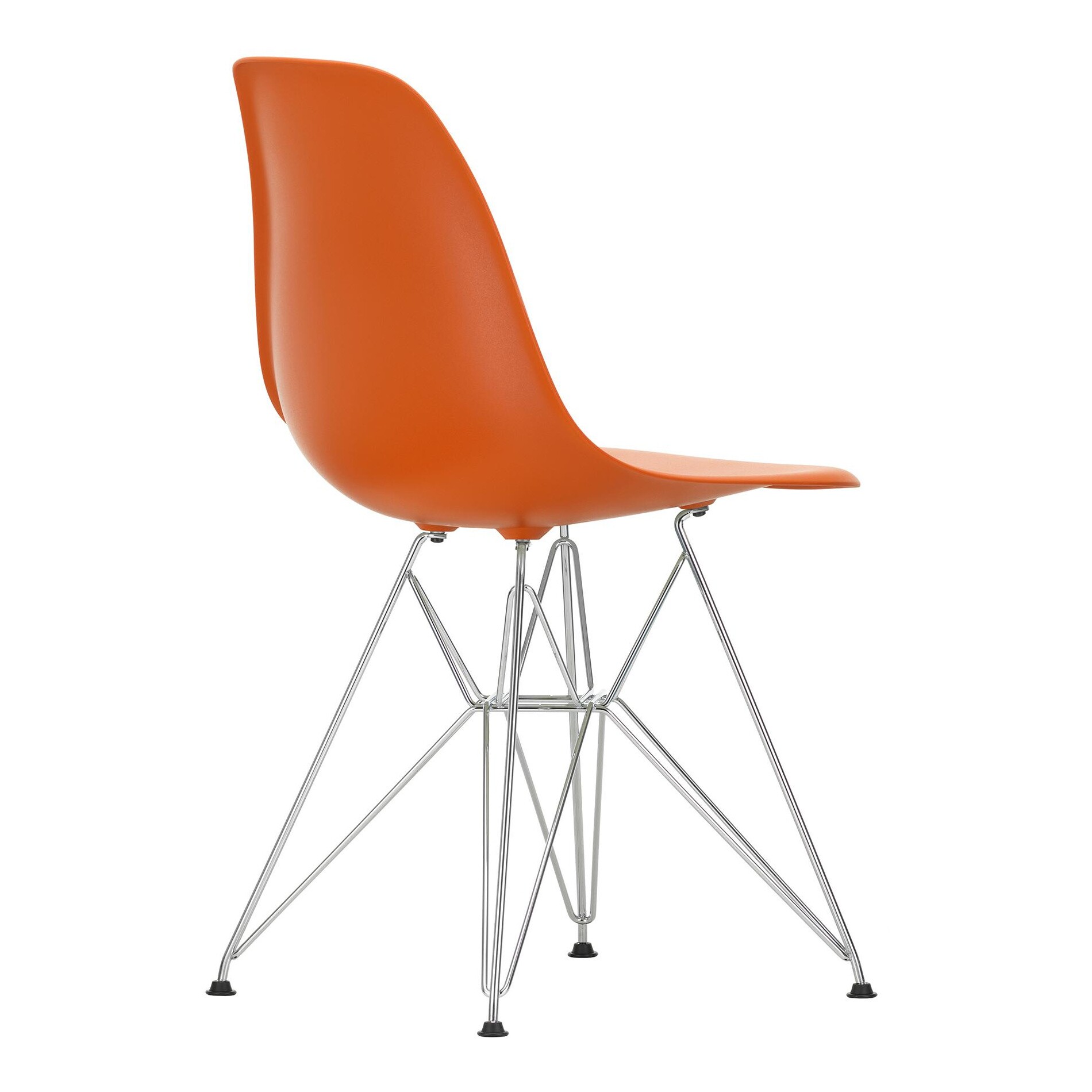 Eames Plastic Side Chair DSR RE Chromed Base