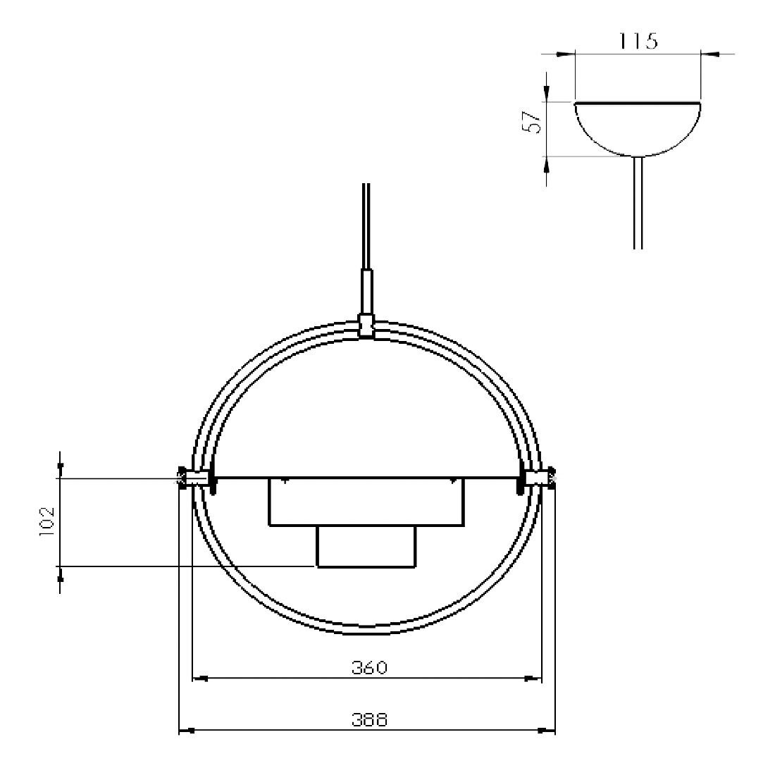 Multi-Lite Suspension Lamp Ø36cm Frame Chrome