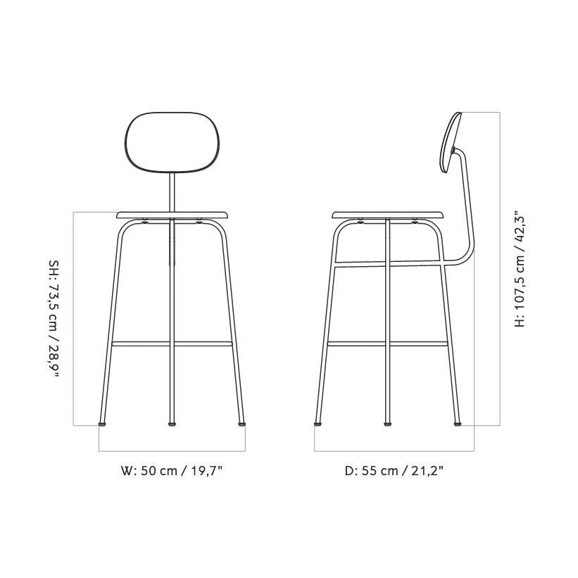 Afteroom Bar Chair Upholstered 73.5cm
