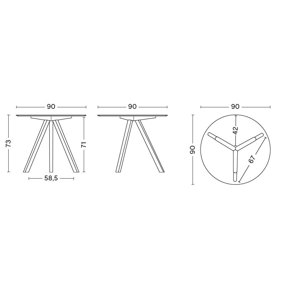 Copenhague CPH20 2.0 Dining Table Veneer Ø90cm