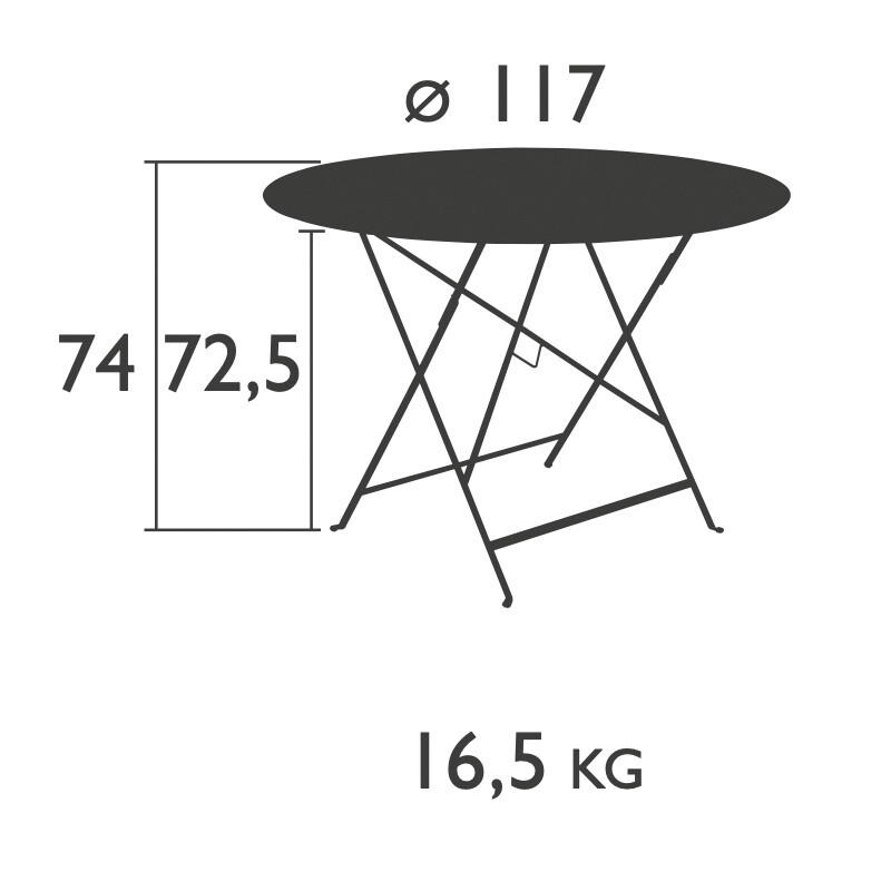 Bistro Folding Table Ø117cm