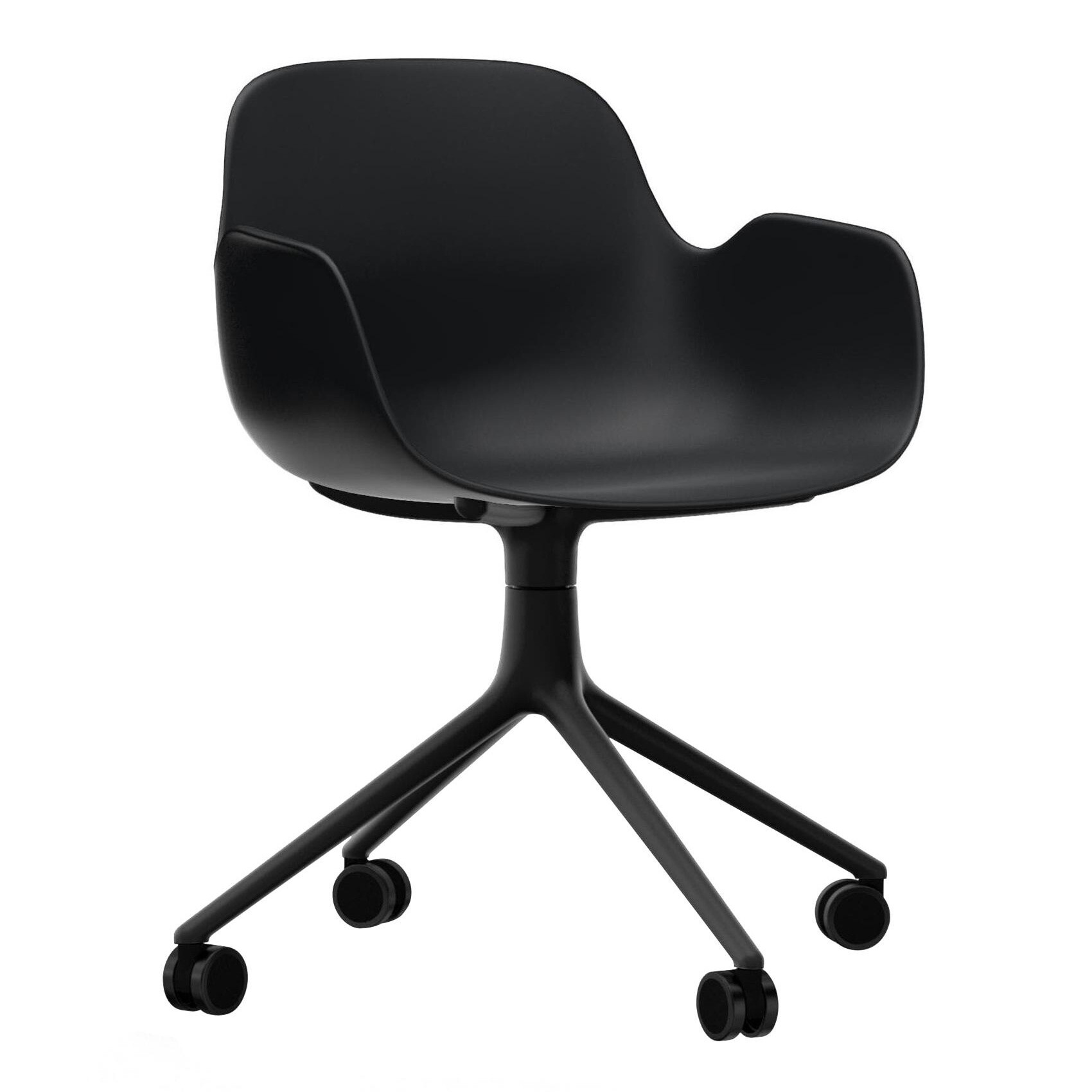 Form Swivelarmchair with Wheels 4W Black Base