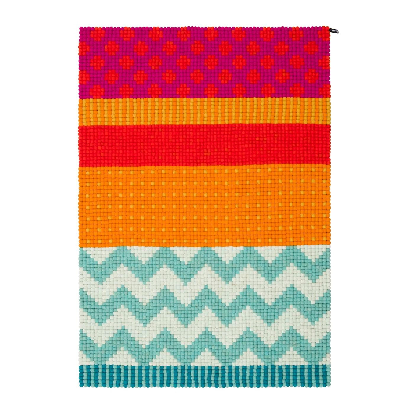 Kerala Felt Ball Rug rectangular