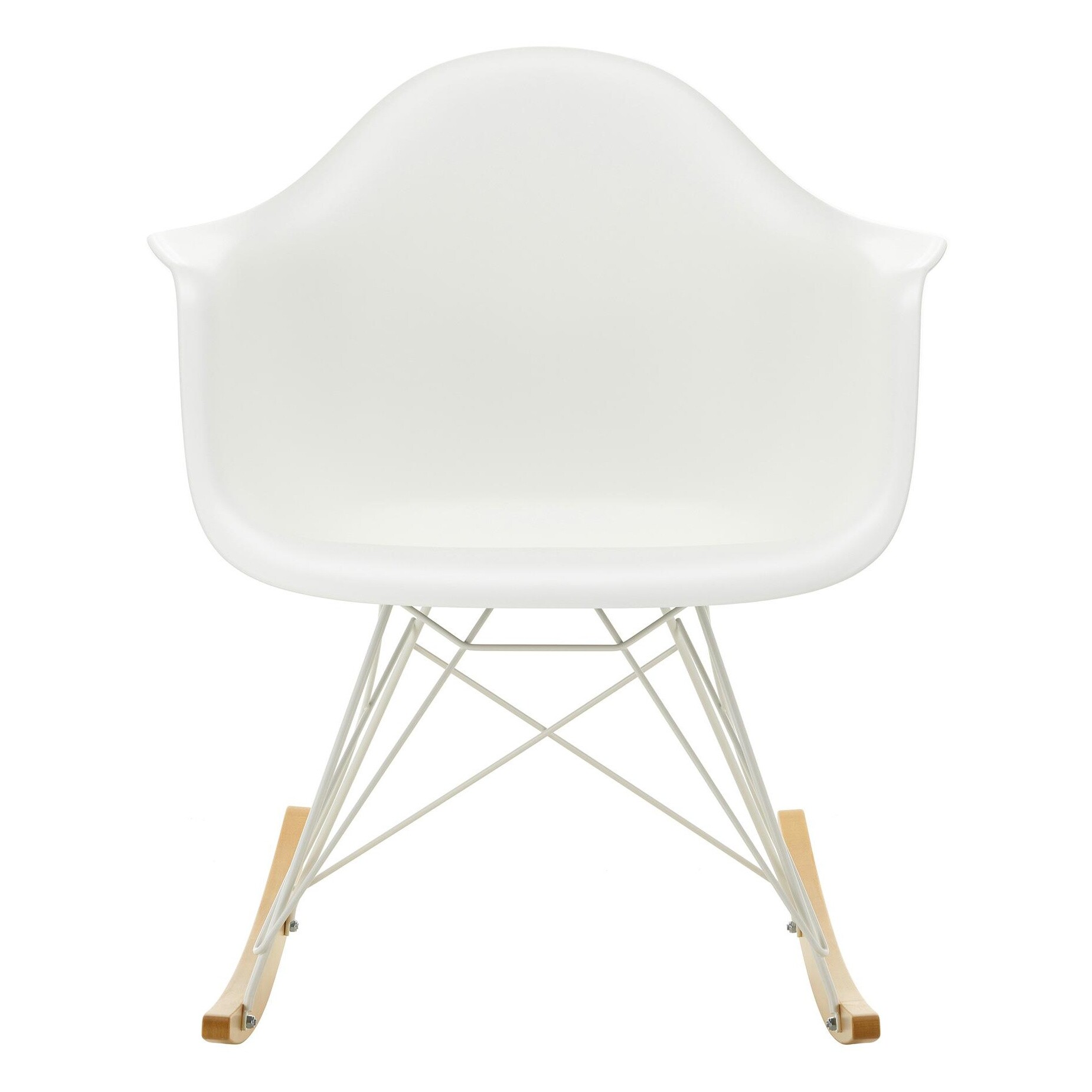 Eames Plastic Armchair RAR Rocking Chair White Base