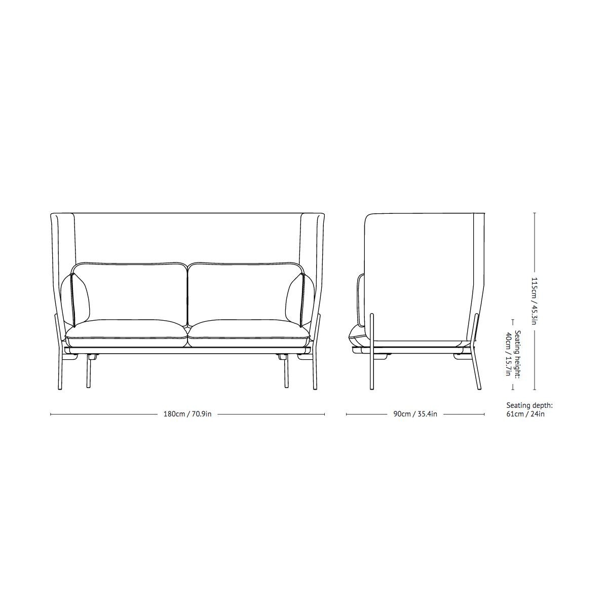 Cloud LN6 Sofa with High Back