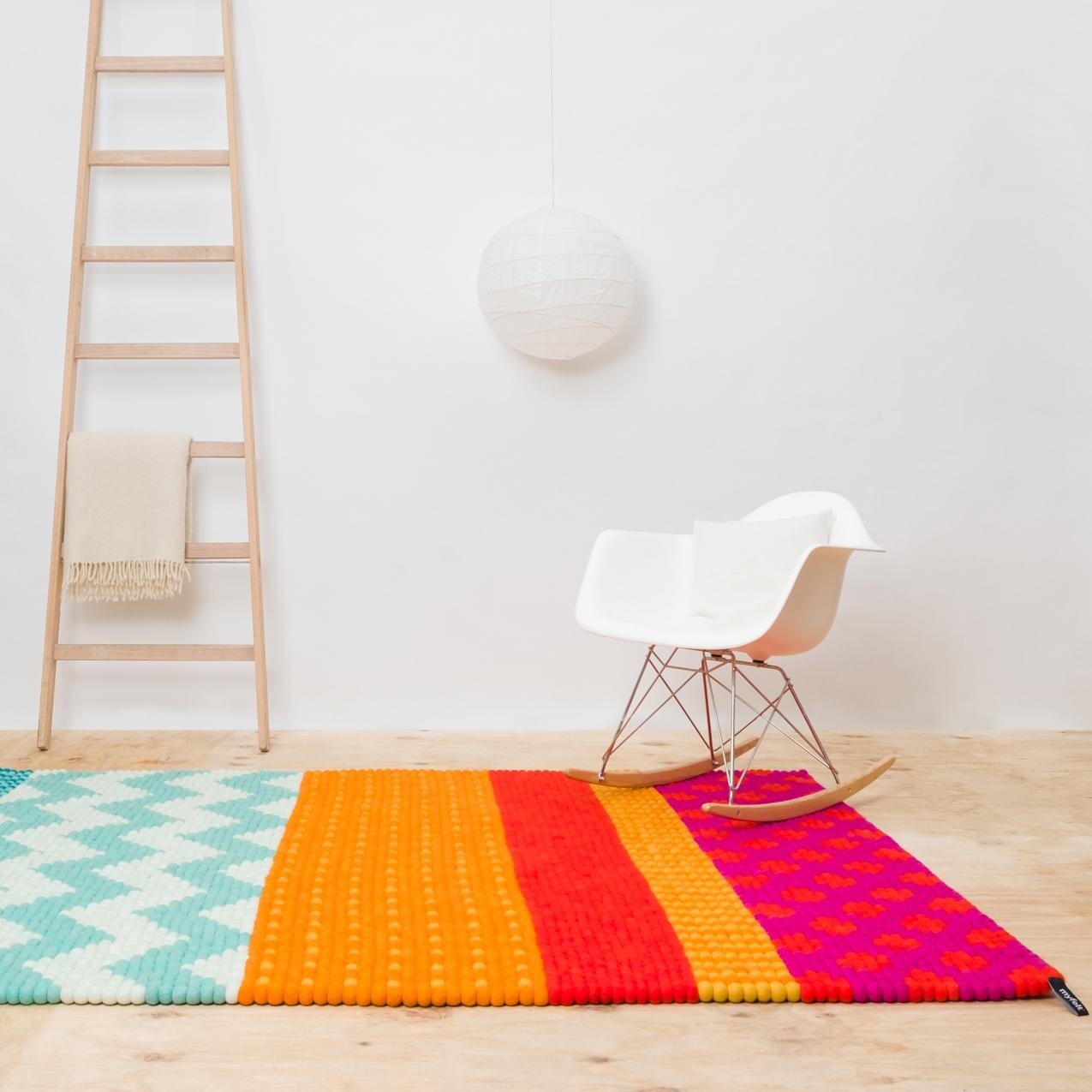 Kerala Felt Ball Rug rectangular