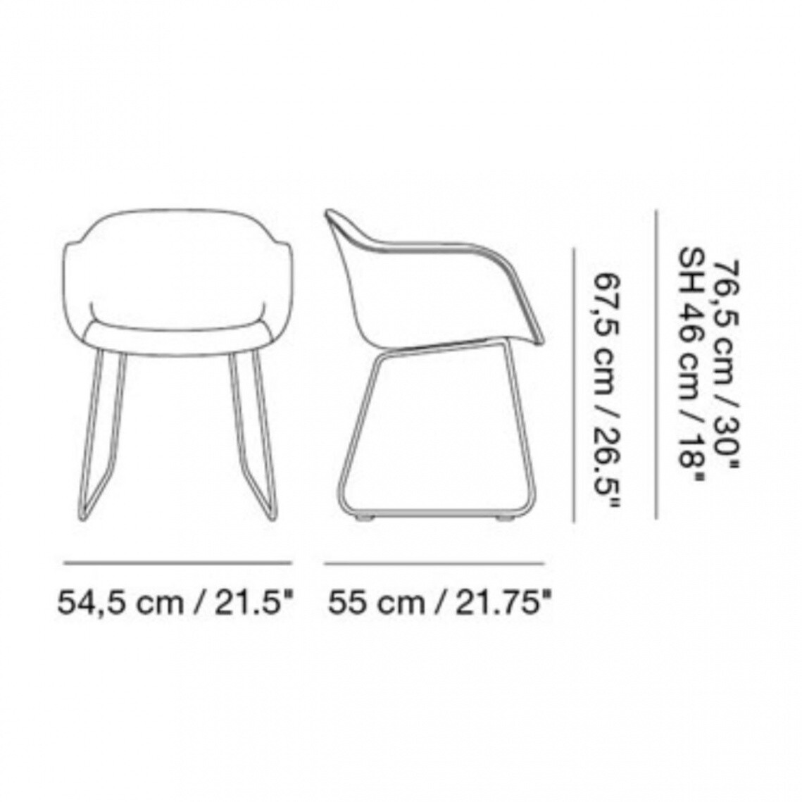 Fiber Chair  Armchair With Sled Base