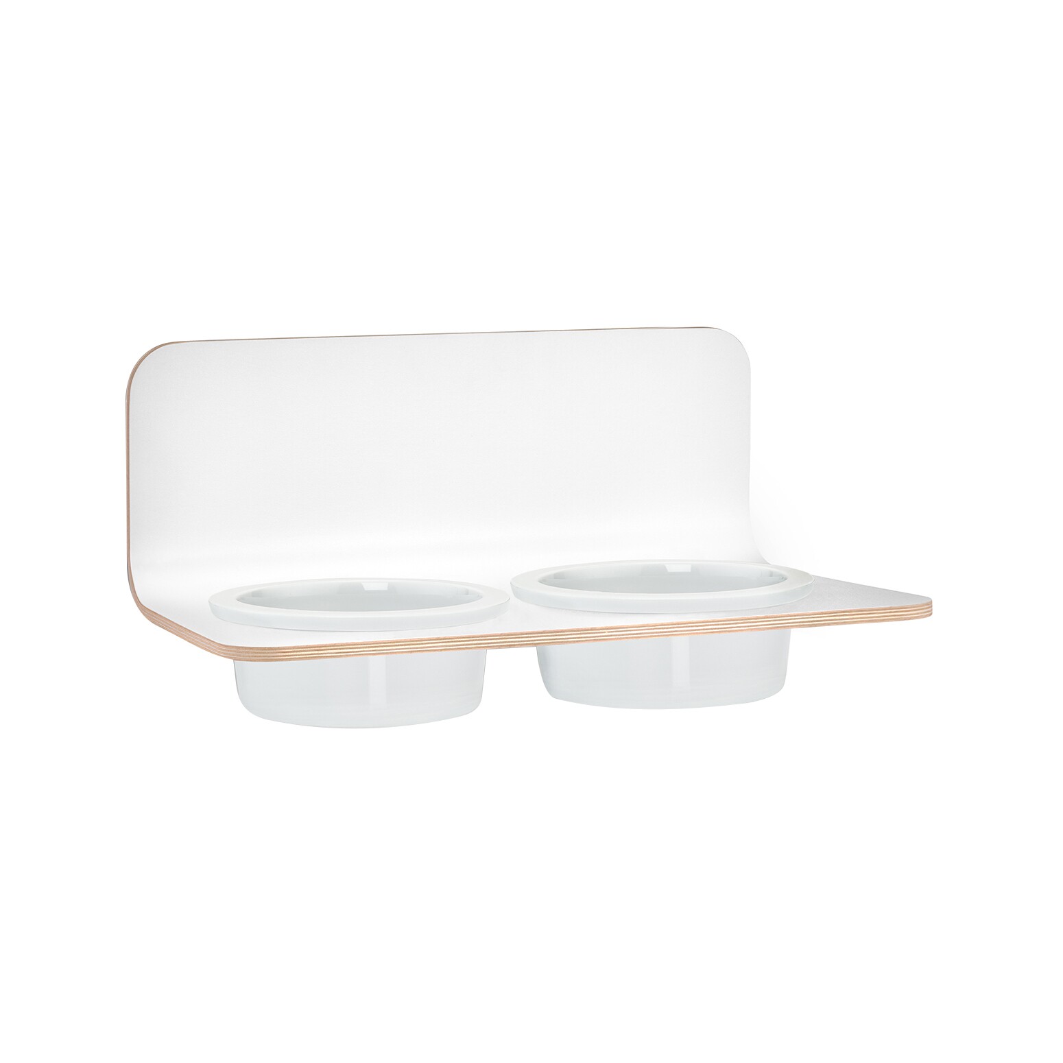 Arco Dog Bowl Holder SM with Porcelain Bowls