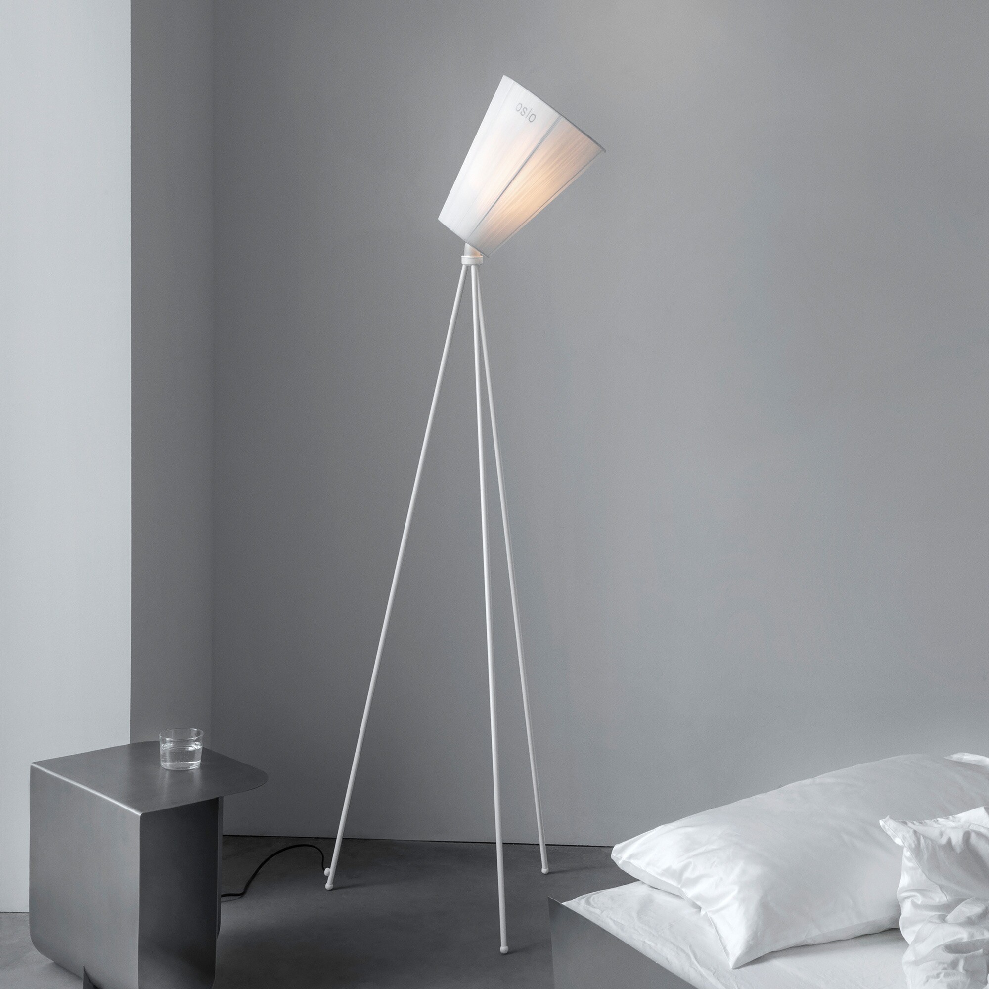 Oslo Wood Floor Lamp White Base