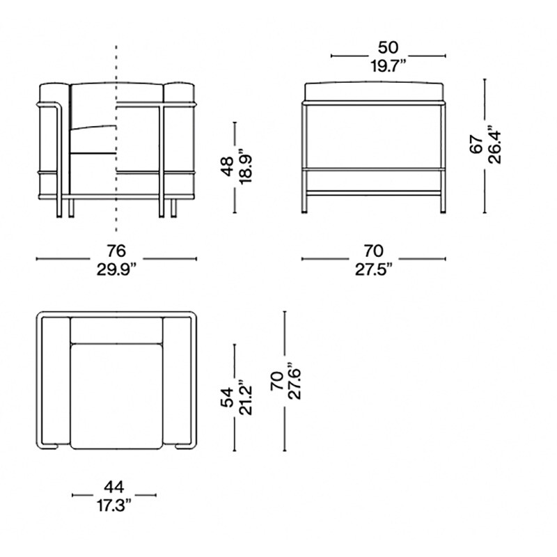 LC2 Fauteuil Grand Confort petit modèle